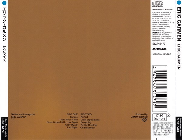 Eric Carmen – Eric Carmen Cd (Bonus Tracks)