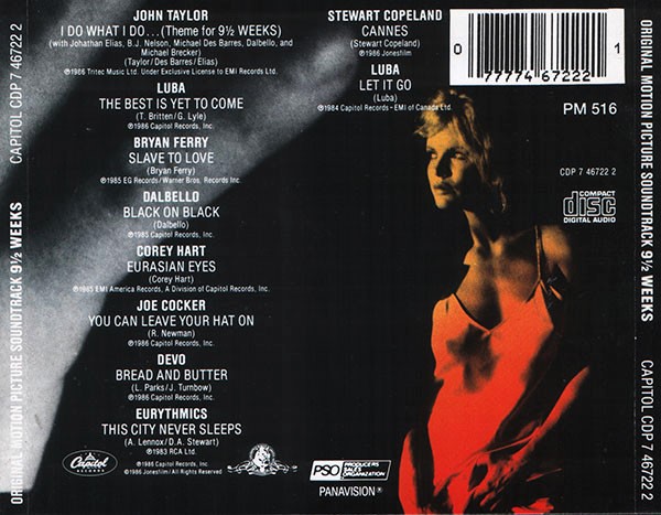 9½ Weeks - Original Motion Picture Soundtrack Cd