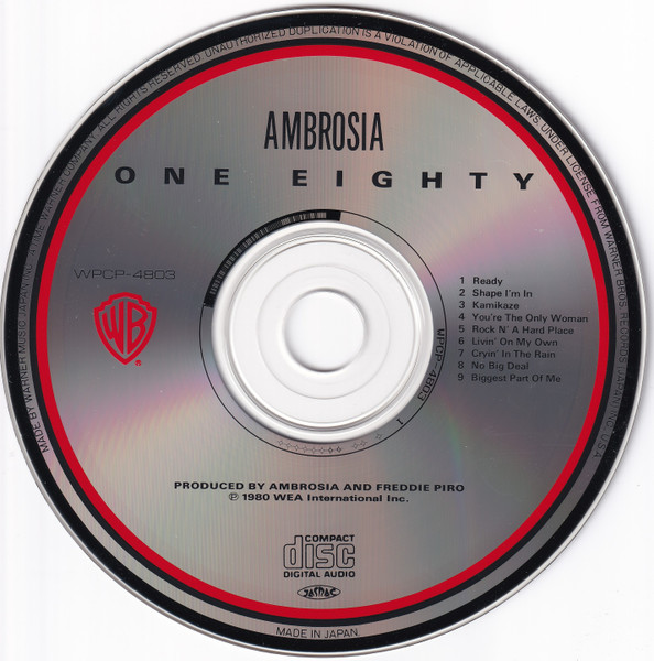 Ambrosia – One Eighty Cd Japonés (AOR)