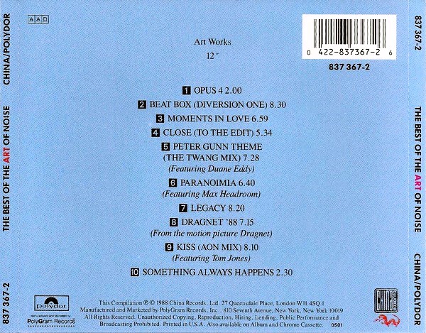 art of noise best 12 trasera The Art Of Noise – The Best Of 12" Extended Cd