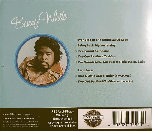 barry ive got trasera Barry White – I've Got So Much To Give Cd (Bonus Tracks)