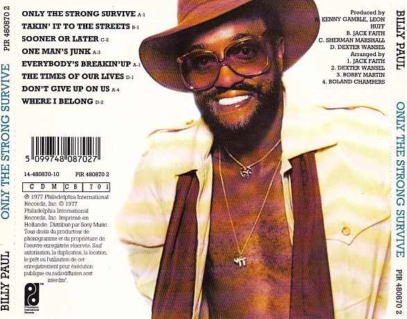 billy paul only trasera Billy Paul – Only The Strong Survive Cd