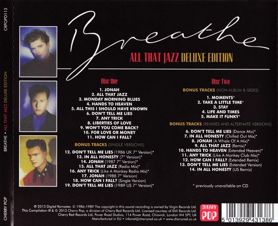 breathe trasera Breathe – All That Jazz Cd Deluxe Edition