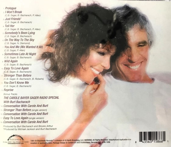 Carole Bayer Sager – Sometimes Late At Night Cd (Bonus Tracks)
