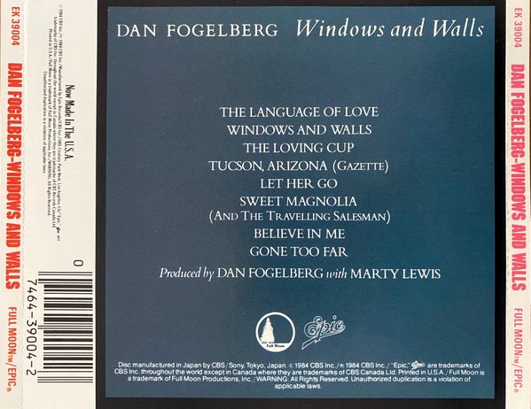 dan fogelberg trasera Dan Fogelberg – Windows And Walls Cd