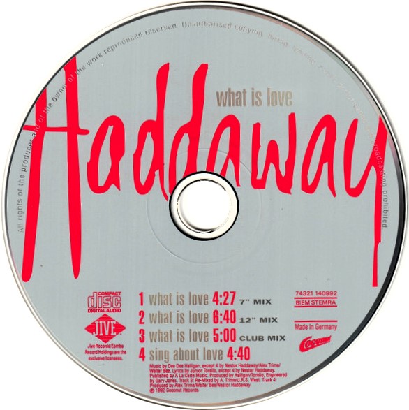 haddaway what trasera Haddaway – What Is Love Cd Single