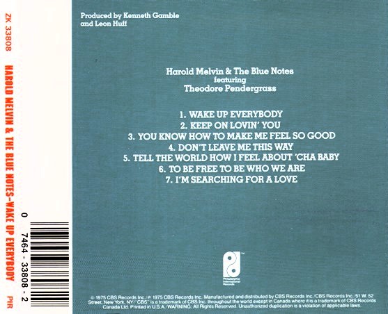 harold melvin trasera Harold Melvin & The Blue Notes – Wake Up Everybody Cd