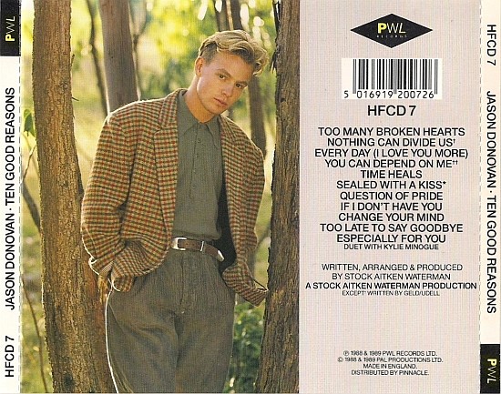 jason donovan trasera Jason Donovan – Ten Good Reasons Cd