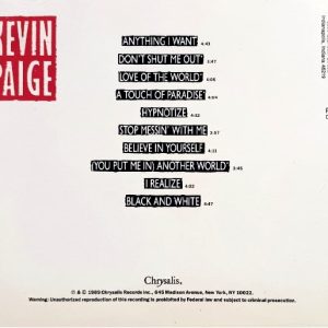 Kevin Paige – Kevin Paige Cd