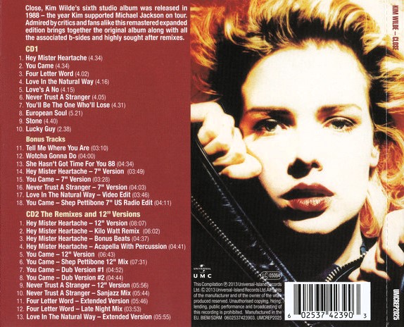 kim wilde trasera Kim Wilde – Close Cd Expanded Edition