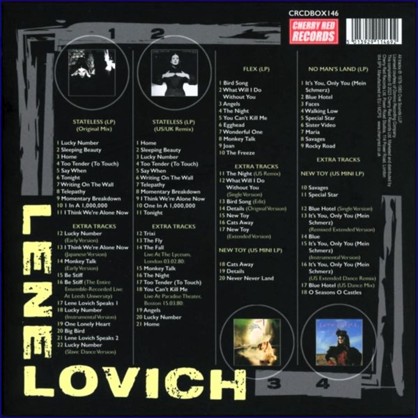 lene lovich trasera Lene Lovich – Toy Box: The Stiff Years 1978-1983 Cd (New Toy Extended Version)
