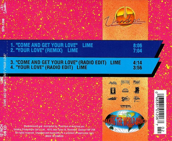 Lime – Come And Get Your Love / Your Love Cd Single