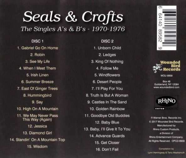 Seals & Crofts – The Singles A's & B's - 1970-1976 Cd