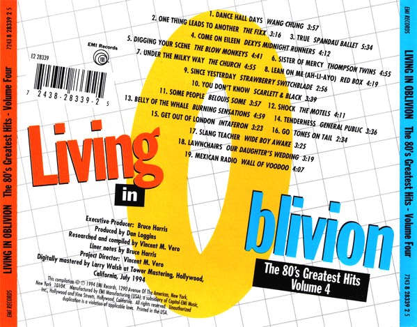 Living in oblivion 4 trasera Living In Oblivion The 80's Greatest Hits - Volume 4 Cd (Varios Artistas)