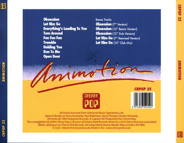 animotion trasera Animotion – Animotion Cd (Bonus Tracks)