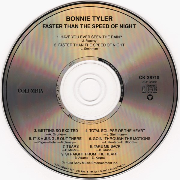 bonnie cd Bonnie Tyler – Faster Than The Speed Of Night Cd