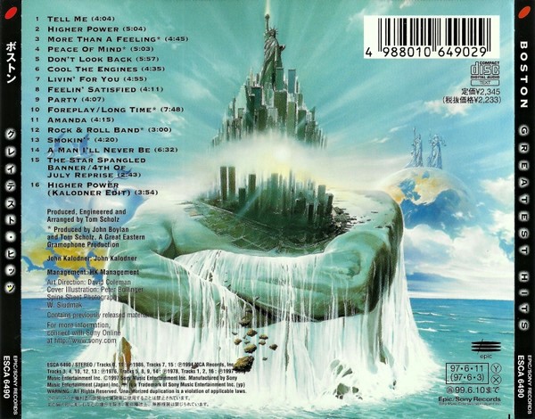 boston greatest 1997 trasera Boston – Greatest Hits Cd Japonés