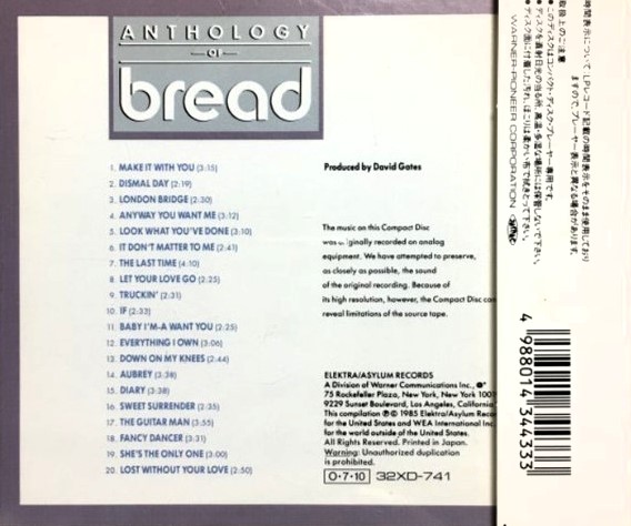 Bread – Anthology Of Bread Cd