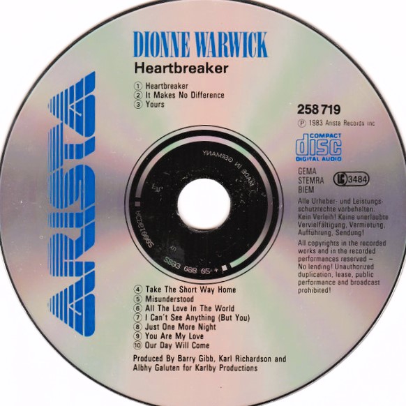 dionne warwick hertbreaker cd Dionne Warwick – Heartbreaker Cd