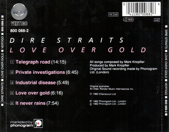 Dire Straits – Love Over Gold Cd