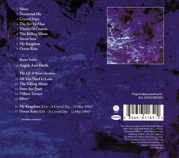 echo and the carton trasera Echo & The Bunnymen – Ocean Rain Cd (Bonus Tracks)
