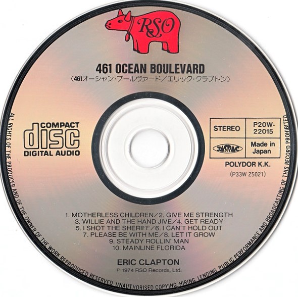 Eric Clapton – 461 Ocean Boulevard Cd Japonés