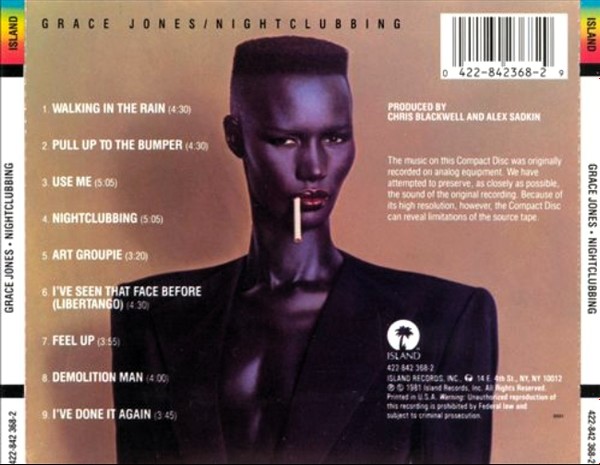 grace jones night trasera Grace Jones – Nightclubbing Cd