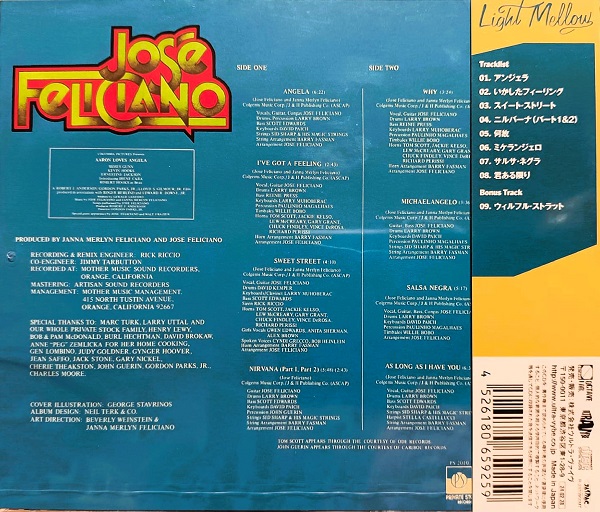José Feliciano – Angela Cd Japonés