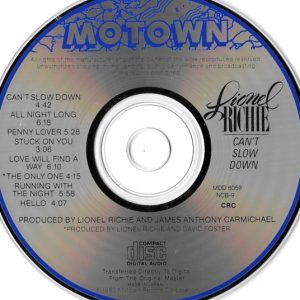 Lionel Richie – Can't Slow Down Cd Japonés
