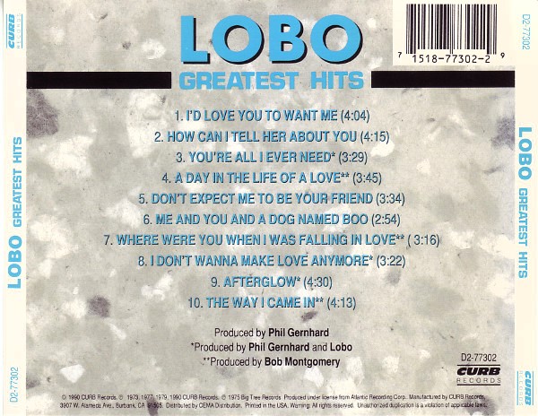 Lobo – Greatest Hits Cd
