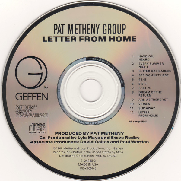 pat metheny letter cd Pat Metheny Group – Letter From Home Cd