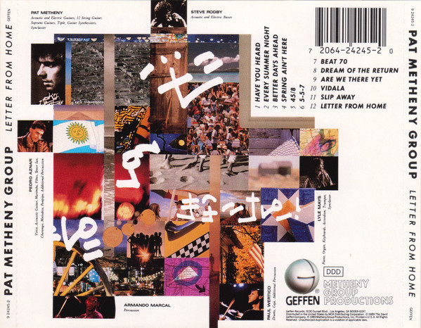 pat metheny letter trasera Pat Metheny Group – Letter From Home Cd