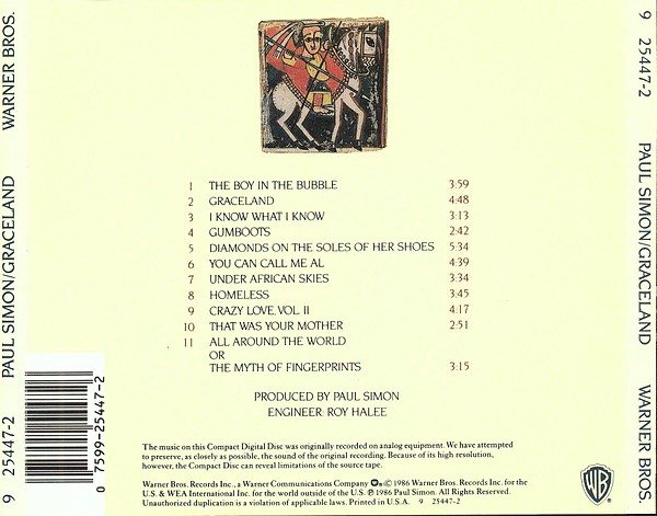Paul Simon – Graceland Cd