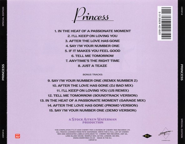 princess bonus trasera Princess – Princess Cd (Bonus Tracks)