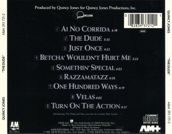 quincy jones trasera Quincy Jones – The Dude Cd (West Germany)
