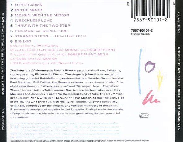 robert plant principle trasera Robert Plant – The Principle Of Moments Cd