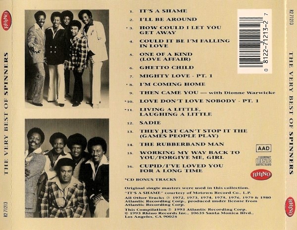 spinners best of trasera Spinners – The Very Best Of Spinners Cd