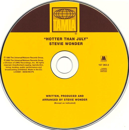 stevie wonder hotter cd Stevie Wonder – Hotter Than July Cd