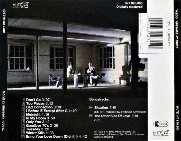 yazoo upstairs trasera Yazoo – Upstairs At Eric's Cd