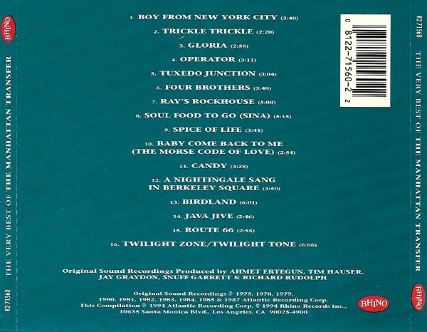 manhattan transfer best trasera The Manhattan Transfer – The Very Best Of The Cd