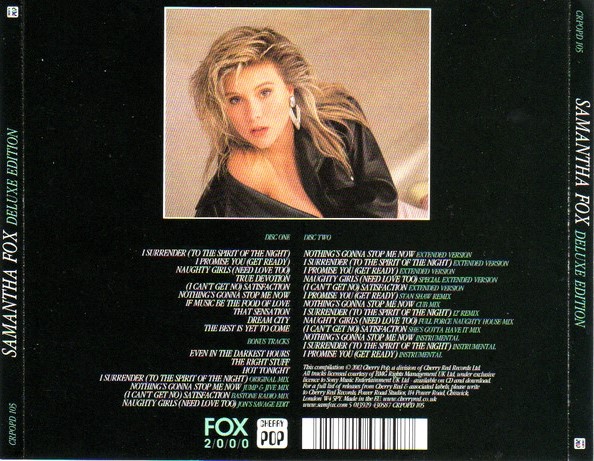 samantha fox homonimo trasera Samantha Fox – Samantha Fox Cd Deluxe Edition (Bonus Tracks)