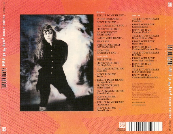 taylor dayne tell it trasera Taylor Dayne – Tell It To My Heart Cd Deluxe Edition (Bonus Tracks)