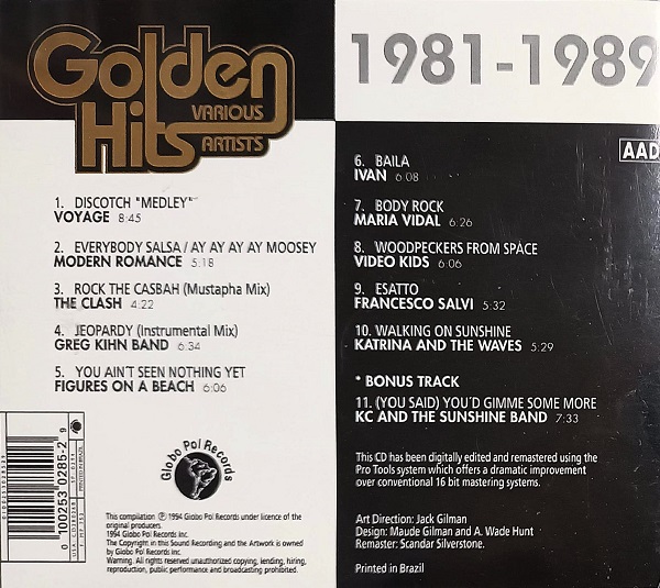 golden hits trasera Golden Hits 1981 / 1989 - Varios Artistas Cd (12" Extended Versions)