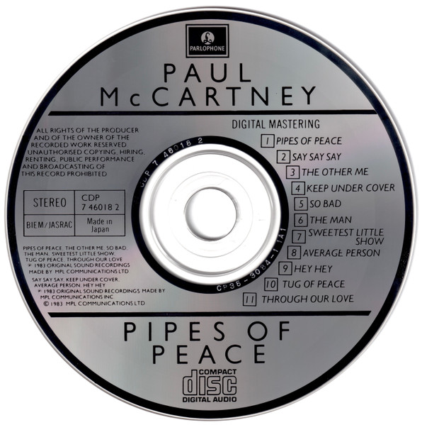 Paul McCartney – Pipes Of Peace Cd Japonés (Edición 1984)