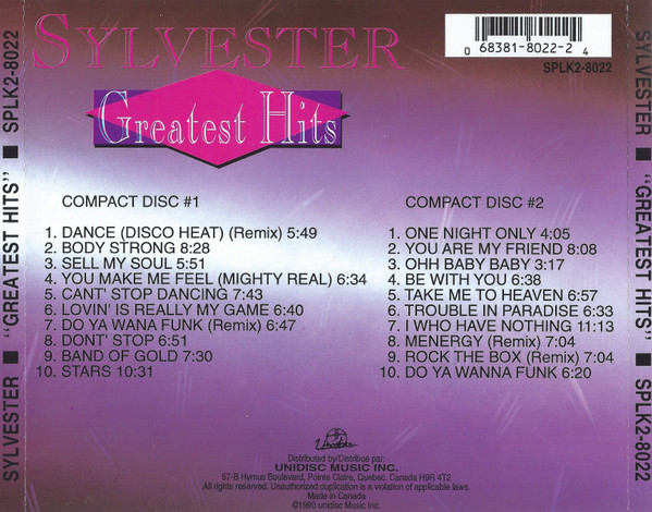 sylvester greates trasera Sylvester – Greatest Hits Cd (Edición 1990)
