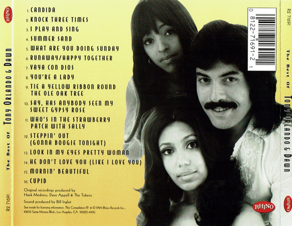 tony orlando trasera Tony Orlando & Dawn – The Best Of Cd