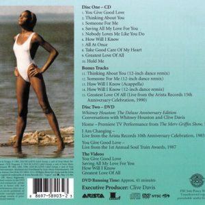 whitney deluxe con Dvd trasera Whitney Houston – Whitney Houston Cd Deluxe Anniversary Edition (Bonus Tracks + Dvd)