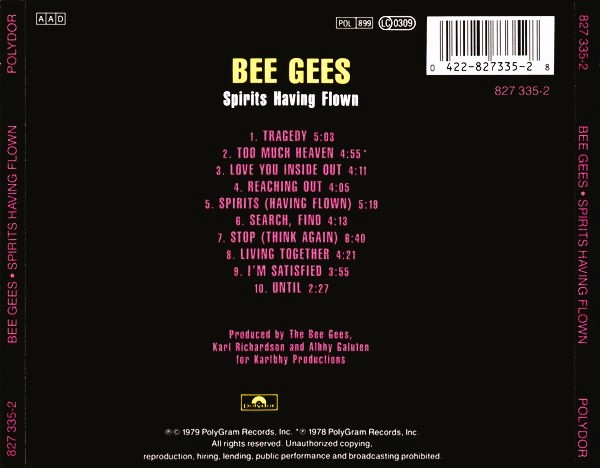 Bee Gees – Spirits Having Flown Cd