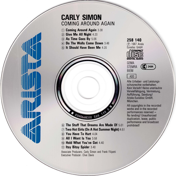carly simon coming cd Carly Simon – Coming Around Again Cd