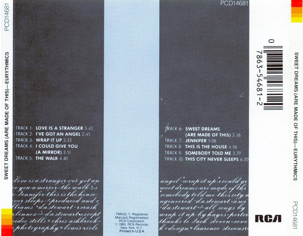 eurythmics sweet japan trasera Eurythmics – Sweet Dreams (Are Made Of This) Cd Japonés